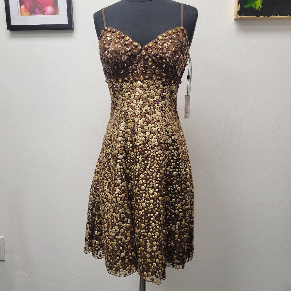 Brown and gold dress by Beyond by Jovani size
